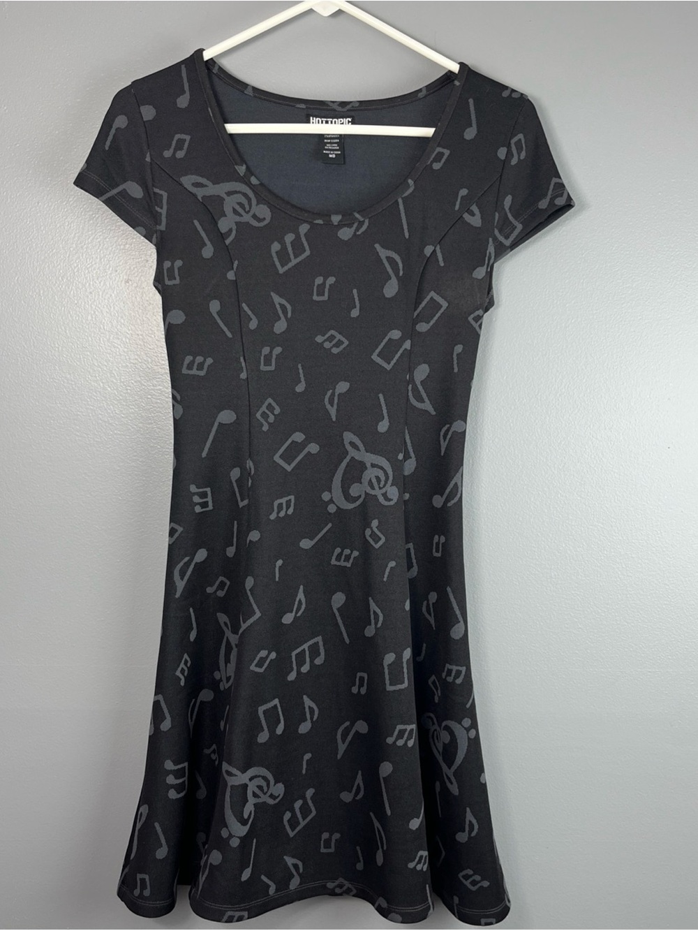 Hot Topic Black Music Note Skater Dress